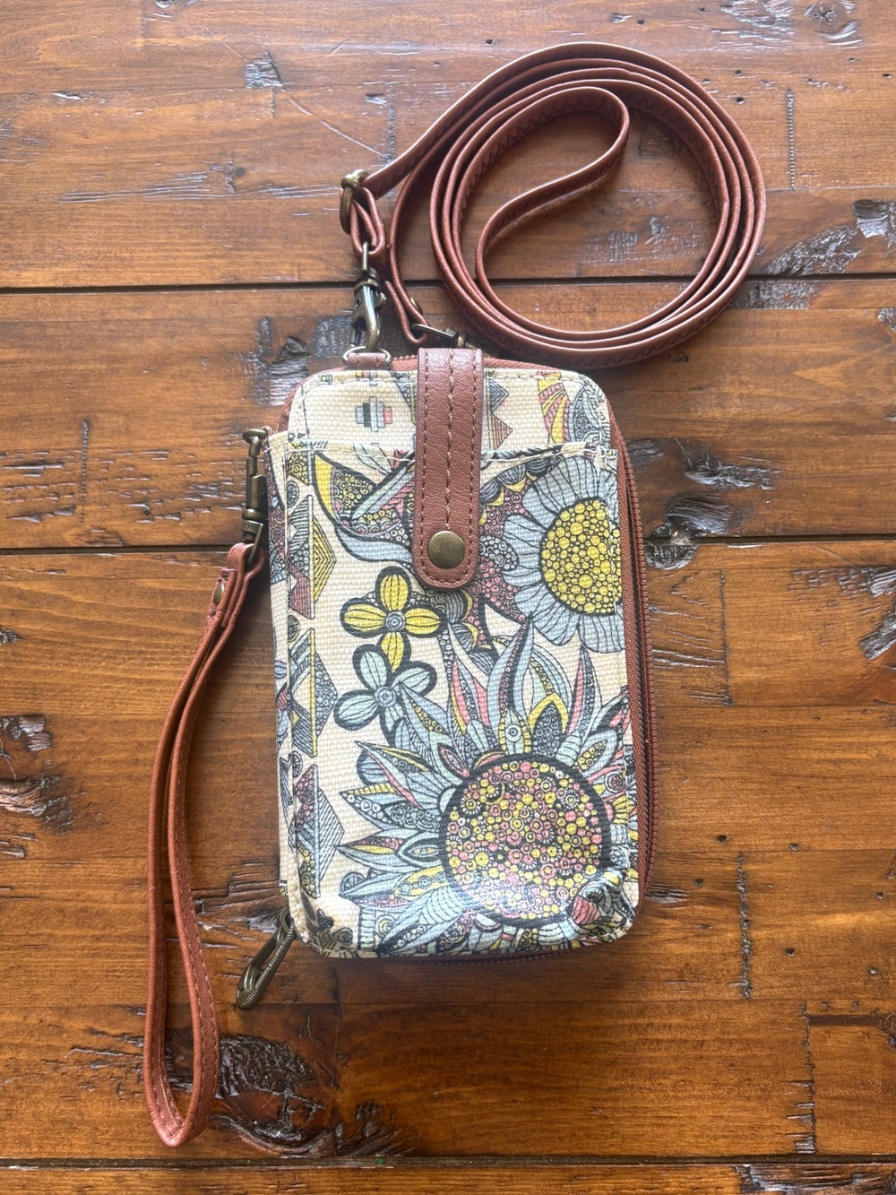 Sakroots Floral Crossbody Phone Wallet